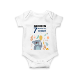 Cute Newborn Romper/Onesie for 7 Month | Custom Name & Style Options - WHITE - New Born (Chest 14")