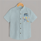 Cute Newborn Shirt for 7 Month | Custom Name & Style Options - ARCTIC BLUE - 0 - 6 Months Old (Chest 23")