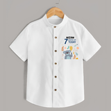 Cute Newborn Shirt for 7 Month | Custom Name & Style Options - WHITE - 0 - 6 Months Old (Chest 23")