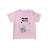 Cute Newborn T-Shirt for 7 Month | Custom Name & Style Options - BABY PINK - 0-5 Months Old (Chest 17")