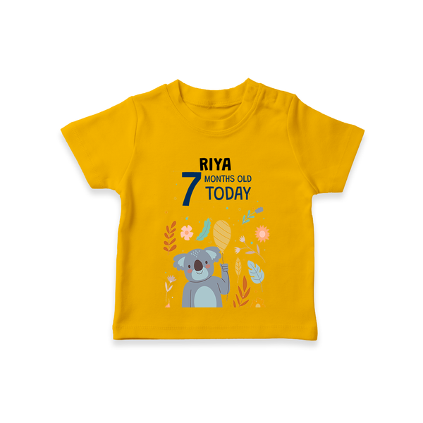 Commemorate your little one's 7th month with a custom T-Shirt, personalized with their name! - CHROME YELLOW - 0 - 5 Months Old (Chest 17")