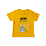 Cute Newborn T-Shirt for 7 Month | Custom Name & Style Options - CHROME YELLOW - 0-5 Months Old (Chest 17")