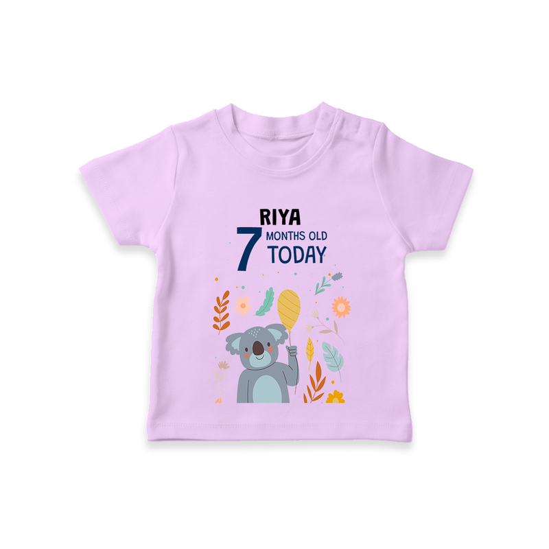 Commemorate your little one's 7th month with a custom T-Shirt, personalized with their name! - LILAC - 0 - 5 Months Old (Chest 17")