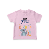 Commemorate your little one's 7th month with a custom T-Shirt, personalized with their name! - PINK - 0 - 5 Months Old (Chest 17")