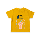 Commemorate your little one's 8th month with a custom T-Shirt, personalized with their name! - CHROME YELLOW - 0 - 5 Months Old (Chest 17")