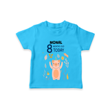Commemorate your little one's 8th month with a custom T-Shirt, personalized with their name! - SKY BLUE - 0 - 5 Months Old (Chest 17")