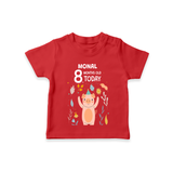 Commemorate your little one's 8th month with a custom T-Shirt, personalized with their name! - RED - 0 - 5 Months Old (Chest 17")