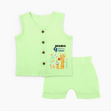 Cute Newborn Jabla Set for 9 Month | Custom Name & Style Options - PASTEL GREEN - 0 - 3 Months Old (Chest 9.8")