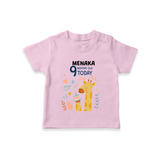 Cute Newborn T-Shirt for 9 Month | Custom Name & Style Options - BABY PINK - 0-5 Months Old (Chest 17")