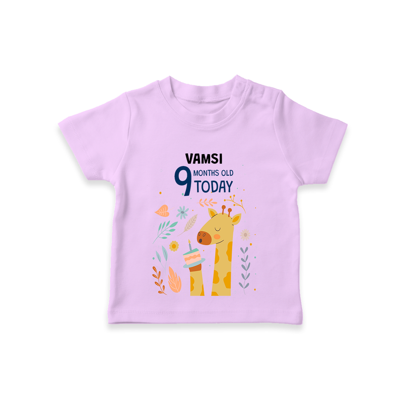 Commemorate your little one's 9th month with a custom T-Shirt, personalized with their name! - LILAC - 0 - 5 Months Old (Chest 17")