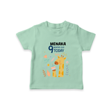 Cute Newborn T-Shirt for 9 Month | Custom Name & Style Options - MINT GREEN - 0-5 Months Old (Chest 17")