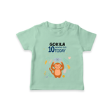 Cute Newborn T-Shirt for 10 Month | Custom Name & Style Options - MINT GREEN - 0-5 Months Old (Chest 17")