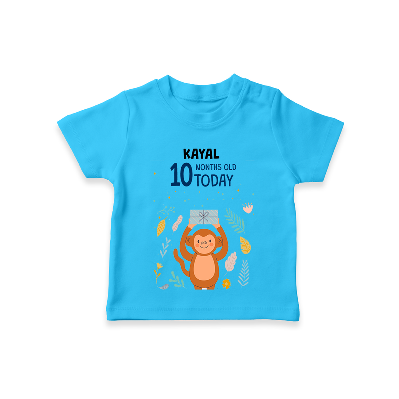 Commemorate your little one's 10th month with a custom T-Shirt, personalized with their name! - SKY BLUE - 0 - 5 Months Old (Chest 17")