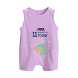 Cute Newborn Romper Suit/ Sleeveless Romper for 11 Month | Custom Name & Style Options - LILAC - 0 - 5 Months Old (Chest 18")