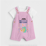 Cute Newborn Dungaree Set for 11 Month | Custom Name & Style Options - BABY PINK - 0 - 5 Months Old (Chest 18")