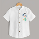 Cute Newborn Shirt for 11 Month | Custom Name & Style Options - WHITE - 0 - 6 Months Old (Chest 23")