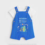 Cute Newborn Dungaree Set for 11 Month | Custom Name & Style Options - COBALT BLUE - 0 - 5 Months Old (Chest 18")