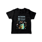 Cute Newborn T-Shirt for 11 Month | Custom Name & Style Options - BLACK - 0-5 Months Old (Chest 17")
