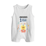 Cute Newborn Romper Suit/ Sleeveless Romper for 1 Year | Custom Name & Style Options - WHITE - 0 - 5 Months Old (Chest 18")