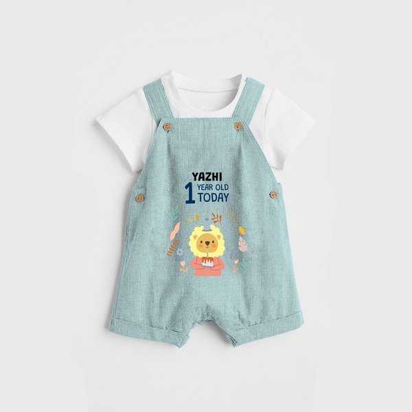 Commemorate your little one's 1st Year with a custom Dungaree set, personalized with their name! - ARCTIC BLUE - 0 - 5 Months Old (Chest 17")