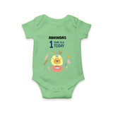 Cute Newborn Romper/Onesie for 1 Year | Custom Name & Style Options - GREEN - New Born (Chest 14")