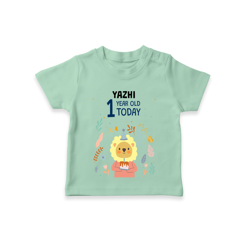 Commemorate your little one's 12th month with a custom T-Shirt, personalized with their name! - MINT GREEN - 0 - 5 Months Old (Chest 17")