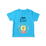 Commemorate your little one's 12th month with a custom T-Shirt, personalized with their name! - SKY BLUE - 0 - 5 Months Old (Chest 17")