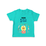 Commemorate your little one's 12th month with a custom T-Shirt, personalized with their name! - TEAL - 0 - 5 Months Old (Chest 17")