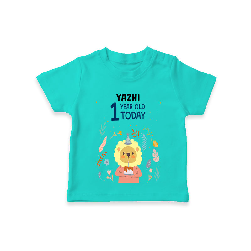 Commemorate your little one's 12th month with a custom T-Shirt, personalized with their name! - TEAL - 0 - 5 Months Old (Chest 17")