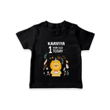 Cute Newborn T-Shirt for 1 Year | Custom Name & Style Options - BLACK - 0-5 Months Old (Chest 17")