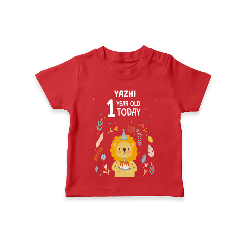Commemorate your little one's 12th month with a custom T-Shirt, personalized with their name! - RED - 0 - 5 Months Old (Chest 17")