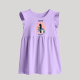 Baby Baby Frock Birthday Outfit - 1st Month | Personalized Baby Frock | Cozy Cotton Fabric - LILAC - 0 - 3 Months Old (Chest 17")