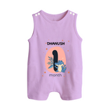 Baby Romper Suit/ Sleeveless Romper Birthday Outfit - 1st Month | Personalized Romper Suit/ Sleeveless Romper | Cozy Cotton Fabric - LILAC - 0 - 5 Months Old (Chest 18")