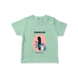 Baby T-Shirt Birthday Outfit - 1st Month | Personalized T-Shirt | Cozy Cotton Fabric - MINT GREEN - 0-5 Months Old (Chest 17")
