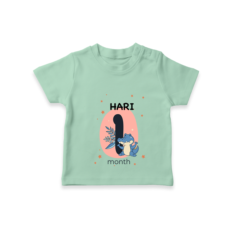 Commemorate your little one's 1st month with a customized T-Shirt - MINT GREEN - 0 - 5 Months Old (Chest 17")