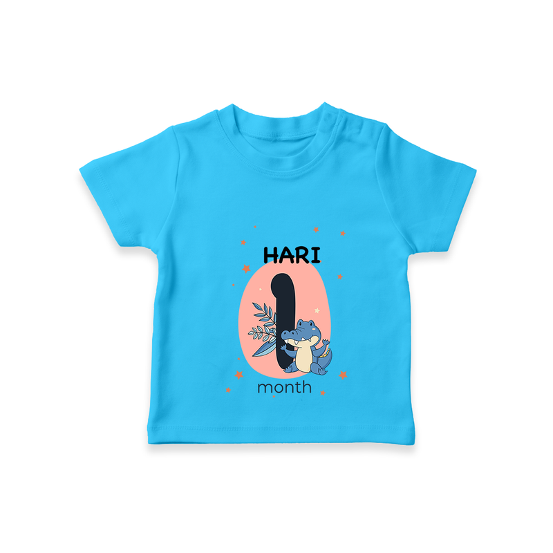 Commemorate your little one's 1st month with a customized T-Shirt - SKY BLUE - 0 - 5 Months Old (Chest 17")