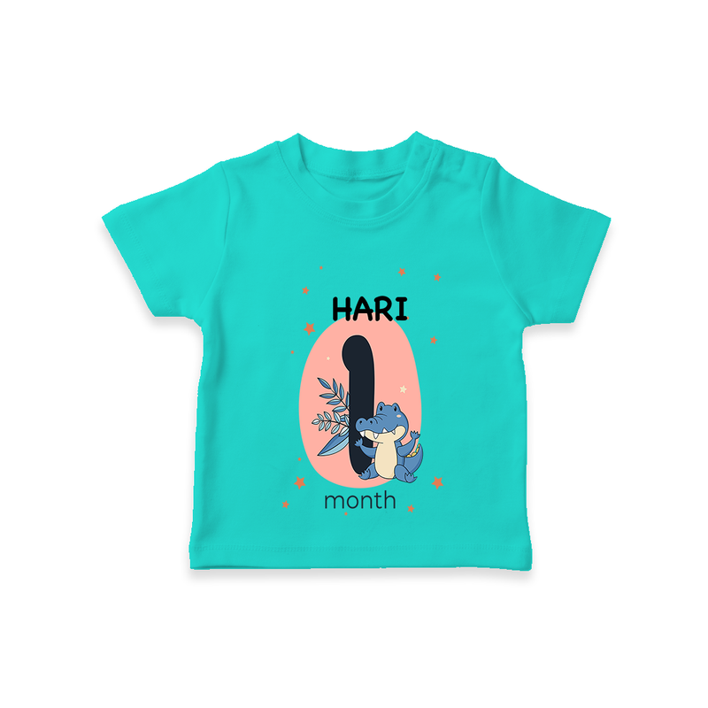 Commemorate your little one's 1st month with a customized T-Shirt - TEAL - 0 - 5 Months Old (Chest 17")
