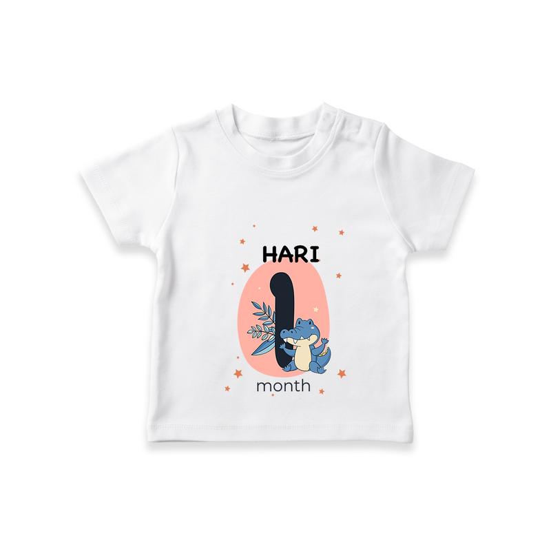 Commemorate your little one's 1st month with a customized T-Shirt - WHITE - 0 - 5 Months Old (Chest 17")