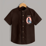 Baby Shirt Birthday Outfit - 1st Month | Personalized Shirt | Cozy Cotton Fabric - CHOCOLATE BROWN - 0 - 6 Months Old (Chest 23")