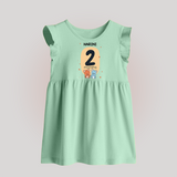 Baby Baby Frock Birthday Outfit - 2nd Month | Personalized Baby Frock | Cozy Cotton Fabric - MINT GREEN - 0 - 3 Months Old (Chest 17")