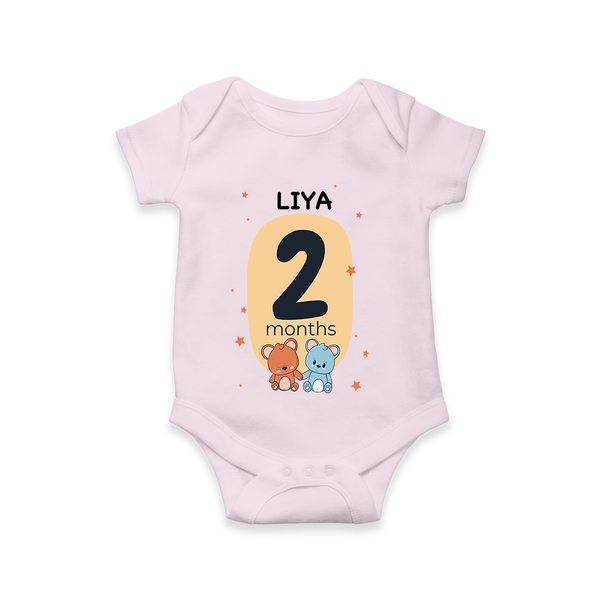 Commemorate your little one's 2nd month with a customized romper - BABY PINK - 0 - 3 Months Old (Chest 16")