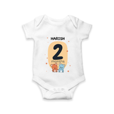 Baby Romper Birthday Outfit - 2nd Month | Personalized Bodysuit | Cozy Cotton Fabric - WHITE - New Born (Chest 14")