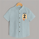 Baby Shirt Birthday Outfit - 2nd Month | Personalized Shirt | Cozy Cotton Fabric - ARCTIC BLUE - 0 - 6 Months Old (Chest 23")