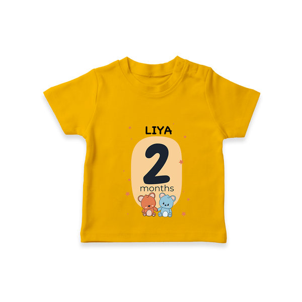 Commemorate your little one's 2nd month with a customized T-Shirt - CHROME YELLOW - 0 - 5 Months Old (Chest 17")