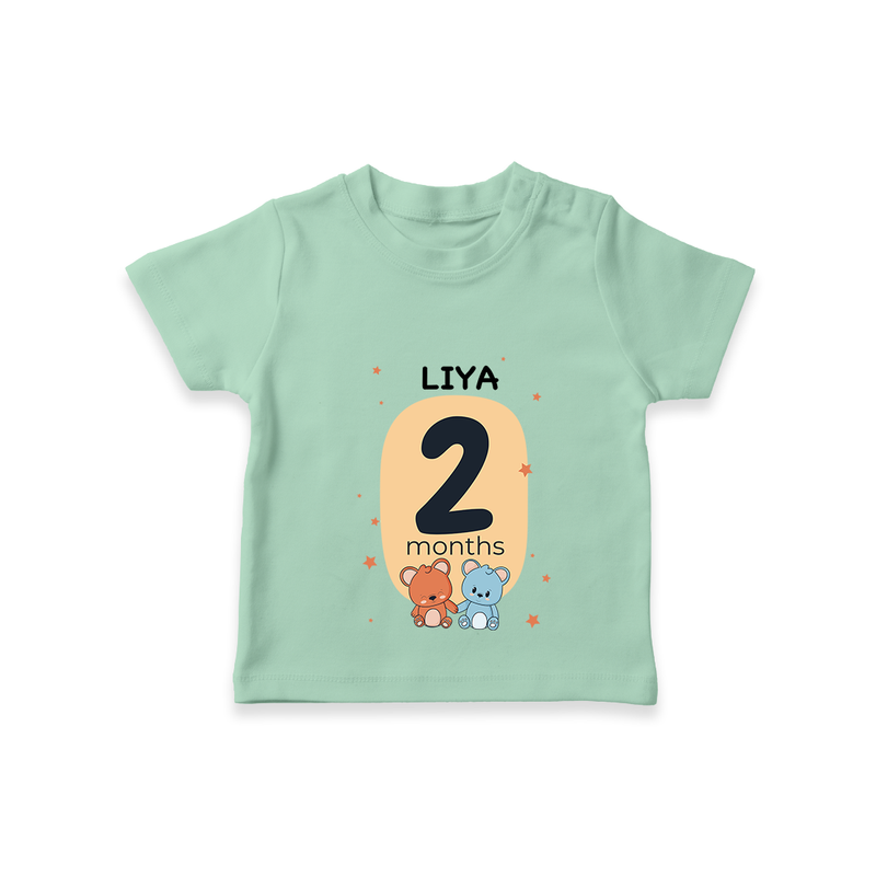 Commemorate your little one's 2nd month with a customized T-Shirt - MINT GREEN - 0 - 5 Months Old (Chest 17")