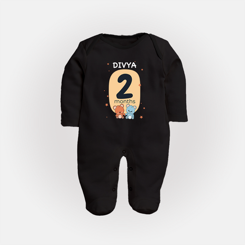 Baby Full Sleeve Bodysuit/ Sleep Suit/ Jumpsuit Birthday Outfit - 2nd Month | Personalized Full Sleeve Bodysuit/ Sleep Suit/ Jumpsuit | Cozy Cotton Fabric