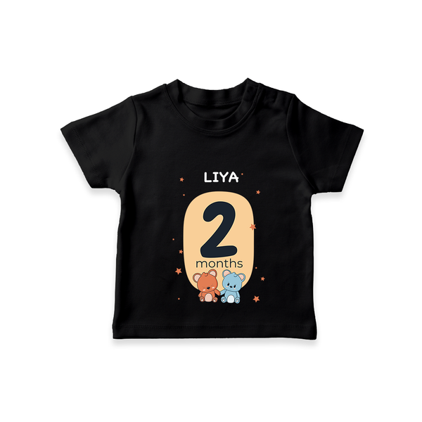 Commemorate your little one's 2nd month with a customized T-Shirt - BLACK - 0 - 5 Months Old (Chest 17")