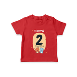 Baby T-Shirt Birthday Outfit - 2nd Month | Personalized T-Shirt | Cozy Cotton Fabric - RED - 0-5 Months Old (Chest 17")