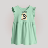 Baby Baby Frock Birthday Outfit - 3rd Month | Personalized Baby Frock | Cozy Cotton Fabric - MINT GREEN - 0 - 3 Months Old (Chest 17")