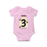 Baby Romper Birthday Outfit - 3rd Month | Personalized Bodysuit | Cozy Cotton Fabric - BABY PINK - New Born (Chest 14")